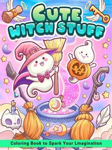 1pc (Cute Witch Series) Coco Spiral Notebook, Suitable For Adults And Teens, Cartoon Comfortable Cute Thick Line Minimalist Pattern Wyo Coloring Book Watercolor Sketchbook, Children's Toy, Slow Pace Stress Relief Time-Killing, Holiday Gift - Cute Witchy Accessories - View 7