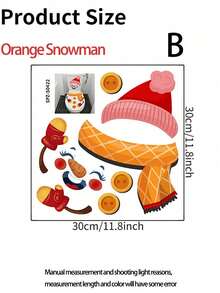 1 Set Christmas Snowman Toilet Stickers - Christmas Snowman Toilet Decor Self-Adhesive Wall Decals; Cute PVC Bathroom Stickers, Easy To Apply As Wall Decoration; Perfect For Holiday Home Decor; New Year Bedroom And Bathroom Decoration Stickers - Multiple Styles - View 7
