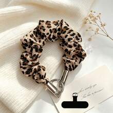 Leopard Print Phone Lanyard Wrinkled Wrist Strap Short CCD Keychain Hanging Chain Bag Charm - Multicolor - View 10