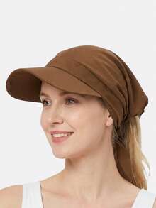 1pc Women's Duck Bill Cap With Tie Strap Baseball Hat, Ribbon Sun Hat Suitable For Daily Use - Multicolor - View 9