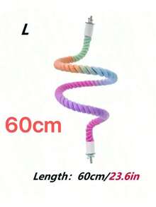 1pc Colorful Flexible Climbing Rope With 2 Metal Heads And Threaded Buckle, Suitable For Parrots, Bird Cage Perch, Seat Pole, Toys, All Seasons, Random Color, Random Style - A+B - View 13