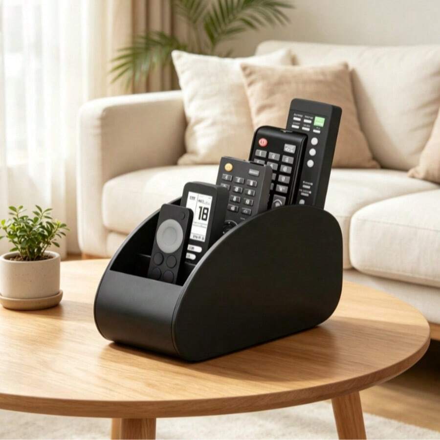1pc Multi-Compartment Remote Control Storage Box - Multifunctional Desktop Tray, Suitable For TV/Remote Control, Stationery, Glasses, Cosmetics And Small Items; Space-Saving Bedside Storage Box, Suitable For Home And Office Use, Also Perfect For Father's Day, Mother's Day, Halloween, Christmas, Party, Birthday And Other Holiday Gifts. - Multicolor - View 1