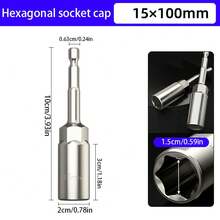 5pcs Hex Handle Heavy Duty Socket, High Strength Impact Resistant, Easy To Operate, Ideal Choice For Professional Construction Workers, Mechanics And Hobbyists - 15*100 mm - View 9