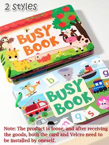 Children's Small Size Quiet Book, Repeated Tearing Sticker Book, Hook And Loop Matching Puzzle Toys, Enlightenment, Educational Busy Book, Early Education Puzzle Toys (The Product Needs To Be Installed By Oneself) - Multicolor - View 3