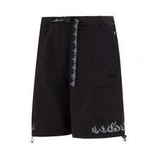 PUMA Men's Flame Print Fitness Training Fashion Versatile Basic Breathable Sports Casual Shorts - Black - View 4