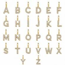 One Piece Letter Pendant Necklace With Synthetic Gemstone, Minimalist Design Gift - D - View 3