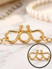 5PCS 18K Gold Plated Brass W-Shaped Connector, Jewelry Connecting Accessories, Jewelry Findings, Jewelry Connectors, Suitable For Making Necklaces, Bracelets, DIY Jewelry Making Materials. Jewelry Making Accessories - Connecting Buckle - View 3