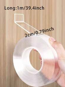1pc Transparent Double-Sided Tape, Washable Double-Sided Adhesive, Suitable For Hotel Bathroom, Home Wall Hooks, Kitchen, Can Be Used As Shock-Resistant Double-Sided Tape For Desktop; Wall Hooks Leave No Traces And Easy To Remove - Multicolor - View 21