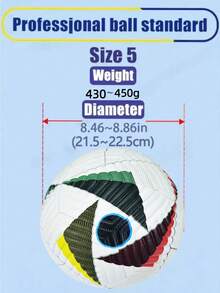 1pc Size 5 Adult Competition Soccer Ball, Multi-Color Training Football For Youth Students, Beach, Indoor, Outdoor PU Embossed - Multicolor - View 3