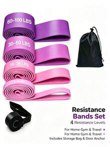 Foldable & Easy Storage Yoga Resistance Band, Suitable For Strength Training, Fitness And Stretching, Perfect For Gym, Home, Outdoor, Helps With Hip Lift And Squat Training, Fitness Band, Resistance Band Exercise, Resistance Band For Workout, Resistance Rope, Sports, Pilates - Multicolor - View 14