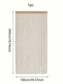 Baofeng (One Piece) Fashionable Beaded Curtain, Fun Gift, Shiny Tassel String Curtain, Living Room/Dining Room Partition, Wedding DIY Home Decor, Glitter Beaded Decoration, Room Divider, Tassel Polyester Fabric Curtain - A - View 4