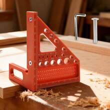 ABS Multifunctional Woodworking Angle Adjustment Ruler, Measuring, Positioning, Drilling, Marking, Essential Tool For Beginners - Red - View 8