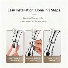Kitchen Faucet Splash-Proof Universal Extension Nozzle Aerator Universal Faucet Connector - Black - View 5