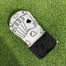 Classic Vintage Poker Pattern Wooden Putter Headcover - Premium Durable Protective Gear | Suitable For Young People & Family Golf Enthusiasts | Golf Accessories - White - View 5