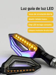 2 Direccionales Focos Faros Led Motocicleta Efecto Neon Tmax - Azul - Ver 6