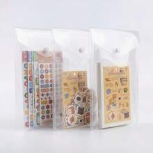 Sticker Storage Box, Transparent Plastic Envelopes With Snap Buttons, 12pcs Waterproof And Durable, For Storing Stickers, Scrapbooking, Washi Tape, Scrapbook And Stamp Supplies (Mixed Sizes), Scrapbook Storage (Stickers Not Included) - Snap-button - View 5
