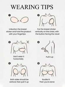 1 Pair Silicone Breast Pads - Designed For Small Breasts, Invisible And Seamless Push-Up; Waterproof And Sweat-Resistant, Strapless With Self-Adhesive Backing; Suitable For Summer Outfits And Wedding Dresses - Multicolor - View 2