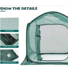 1 pezzo Tenda pieghevole pop-up per la protezione delle piante, copertura in rete traspirante contro insetti e uccelli, recinzione da giardino con cerniera per fiori, verdure, piantine, giardinaggio all'aperto - 1 pz - Visualizzare 3