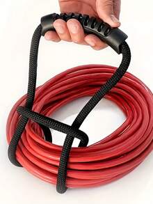 1/2pcs Heavy-Duty Hose & Cord Organizer Strap With Ergonomic Rubber Handle – Perfect For Garden, Garage & RV Storage - Black - View 4