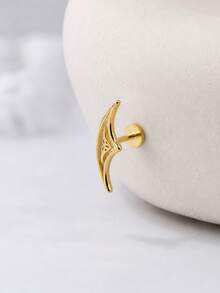 1pc 925 Sterling Silver Geometric Gothic Hidden Flat Back Cartilage Helix Ear Cuff Piercing Jewelry, Punk Tattoo Style, Exquisite Jewelry Suitable For Daily Wear - Yellow Gold - View 10