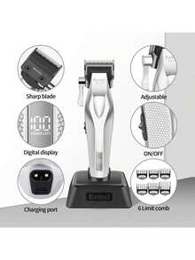 Kemei 2-In-1 Hair Clipper Set KM-3023-702 + KM-1798 Professional Hair Trimmer, Includes 11 Limit Combs, Cleaning Brush, Charging Cable, Suitable For Men, Women, Children, Home And Salon Use - KM-1798 - View 4