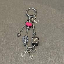 Y2K Star Bow Charm Phone Strap, Metal Snake Chain Bag Pendant, Cute Aesthetic Keychain Hanging Accessory For Handbag Backpack - Multicolor - View 8