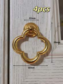 4pcs Gold Cabinet Handles, Cabinet Door Pulls, Drawer Handles, Zinc Alloy Gold Handles Suitable For Vanity, Kitchen Cabinets, Bathroom - Multicolor - View 12