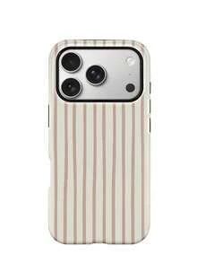Casing Ponsel Bermotif Garis Koolife Terbuat dari Bahan TPU, dengan Permukaan Halus dan Keras yang Tahan Gores, Tahan Lama, dan Tahan Benturan. Produk ini merupakan pilihan hadiah yang sangat baik dan kompatibel dengan model 11, 12, 13, 14, 15, 16, 17, 18 (termasuk versi Pro dan Pro Max). - Aprikot - View 1
