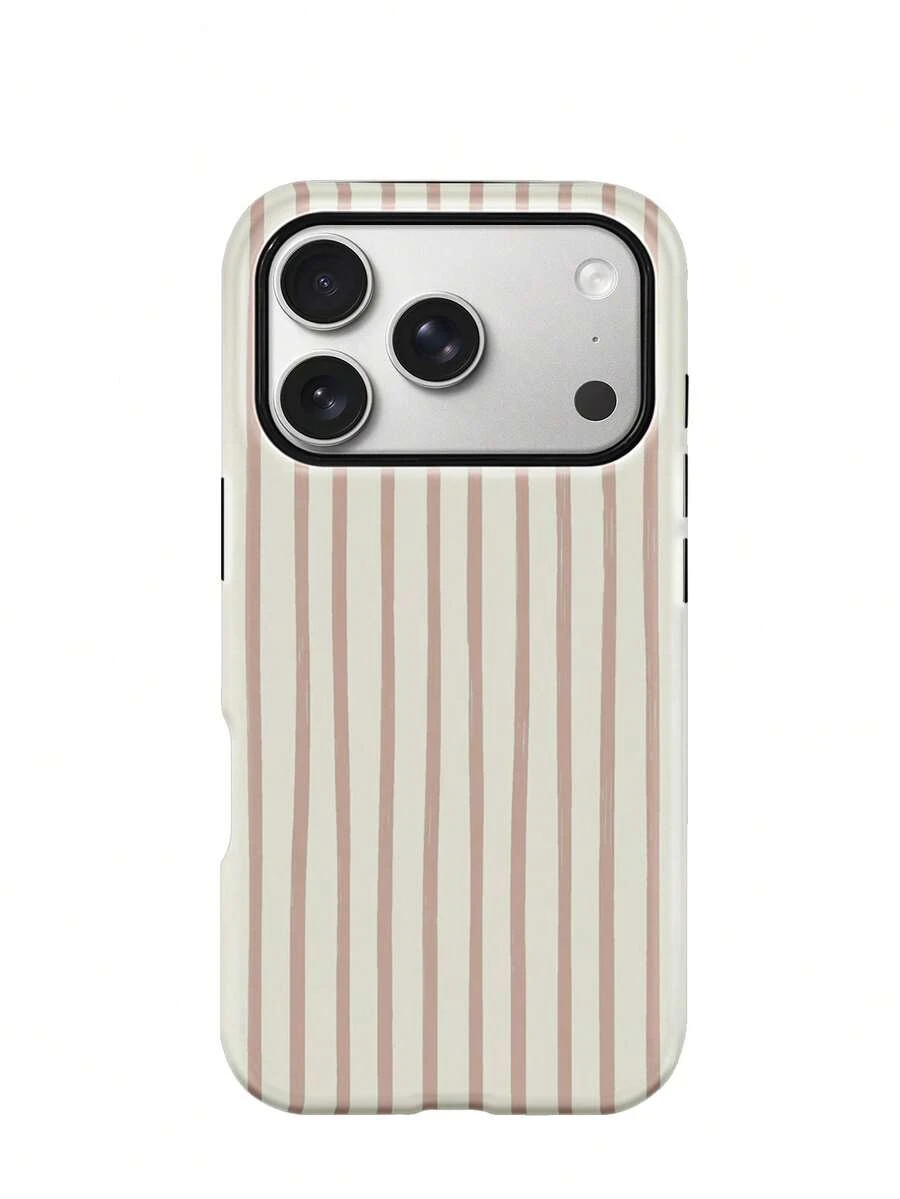Casing Ponsel Bermotif Garis Koolife Terbuat dari Bahan TPU, dengan Permukaan Halus dan Keras yang Tahan Gores, Tahan Lama, dan Tahan Benturan. Produk ini merupakan pilihan hadiah yang sangat baik dan kompatibel dengan model 11, 12, 13, 14, 15, 16, 17, 18 (termasuk versi Pro dan Pro Max). - Aprikot - View 1