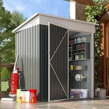 AECOJOY 5' X 3' Outdoor Storage Shed, Small Metal Shed (16.6 Sq.Ft Land) With Design Of Lockable Door, Utility And Tool Storage For Garden, Backyard, Patio - Dark Grey - View 4