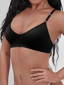 Conjunto de 6 piezas de sujetadores invisibles inalámbricos, ropa interior deportiva multicolor con cierre trasero, sujetadores sin costuras y cómodos para el ejercicio diario. - Camel - Ver 10