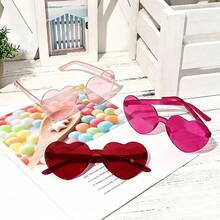 6/12/18 Pairs Frameless Heart-Shaped Glasses, Multiple Transparent Candy Colors, Suitable For Pool, Beach, Summer, Birthday, Christmas And Other Party Supplies - Glasses - View 3