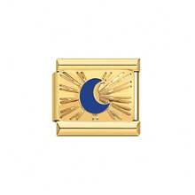 1pc Exquisite Design Fashion DIY Modular Kit, Hip-Hop Punk Style Painted Pattern Evil Eye - Moon & Stars Heart, Multiple Styles Detachable, Stainless Steel Bracelet Module, Fashionable & Versatile, Suitable For DIY Jewelry Making, Creative Design Jewelry Accessories, Suitable For Daily Wear, Surprise Gift For Men & Women - Gold Base - View 6