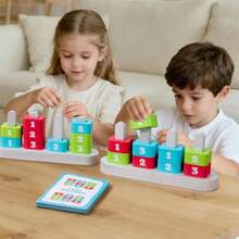 1 Set Kids Number & Color Matching Battle Game Wooden Layered Challenge Board Early Education Logic Thinking Desktop Educational Toy - Multicolor - View 4