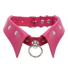 1pc Fashion Punk Gothic Collar Choker Necklace With Simple Pendant Ring - Multicolor - View 15