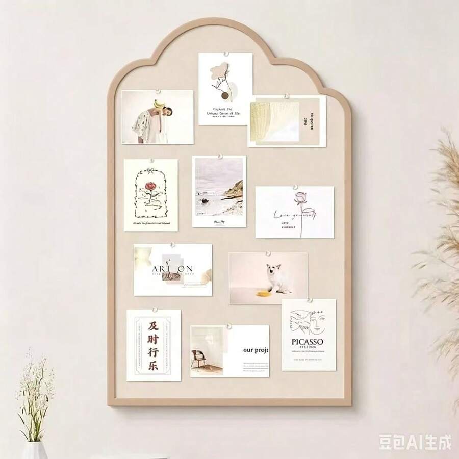 1pc Decorative Bulletin Board, No-Drill Felt Board For Wall Decor, Daily Messages, Photo Display - With Border - View 1