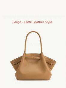 Bolso de mujer con diseño de concha Primavera/Verano Hana, bolso tote de gran capacidad, bolso de hombro para ir al trabajo, bolso de mano, bolso versátil multifuncional tipo dumpling para compras, viajes y playa - Caqui - Ver 9