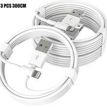 XASMA 1pc/3pcs USB To Lightning Charging Cable, Compatible With IPhone 14/13/12/11 Pro Max/XR/XS/X/8/7/6 Plus/SE/ And Other Devices - Putih - View 15