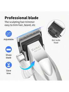 Kemei 2-In-1 Hair Clipper Set KM-3023-702 + KM-1798 Professional Hair Trimmer, Includes 11 Limit Combs, Cleaning Brush, Charging Cable, Suitable For Men, Women, Children, Home And Salon Use - KM-1798 - View 1