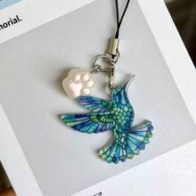 1pc Colorful Flying Bird Phone Chain Pendant, Simple Car Key Chain, Earphone Phone Charm Decorative Gift - Multicolor - View 3