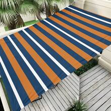 1pc Blue & Orange Striped Nautical Style Large Sun Shade Canopy, UV Protection, Sturdy & Durable, Easy Installation, Suitable For Beach, Garden, Patio, Includes Rope - Multicolor - View 11