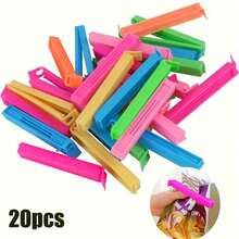 Reusable Plastic Food Bag Clips - Pack Of 20/10/5, Suitable For Kitchen Storage Boxes And Organization Accessories - Multicolor - View 13