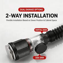 1pc Anti-Odor Expandable P-Type Sink Drain Kit, Stainless Steel Pipe With ABS Shell, Fits 1.25-1.96 Inch Drain Pipes, Home Sink Plumbing Hardware, Suitable For Kitchen And Bathroom Daily Pipe Repair, Practical Home Renovation Tool, Holiday Gift - Multicolor - View 4