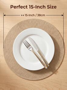 12pcs Natural Jute Placemats, Pastoral Style Round Vase Mats, Washable, Easy To Clean, Wipeable, Non-Slip, Heat Resistant, Suitable For Room Decor, Table Decor, Home Decor, Party Decor, Suitable For Holidays, Parties, Gatherings, Birthdays, Weddings, Gifts, Presents, Dinners, Outdoor, Picnics. - Multicolor - View 2