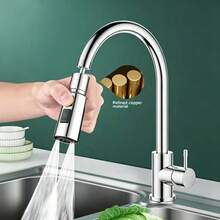 Kitchen Faucet Splash-Proof Universal Extension Nozzle Aerator Universal Faucet Connector - Black - View 3