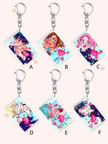 1/6pcs Alien Stage Acrylic Keychains, Perfect Gifts For Fans, Suitable For Bags And Keys, Cosplay Accessories, Car Keychains, Backpack Charms, Bag Pendants, Creative Derivative Gifts - Multicolor - View 9