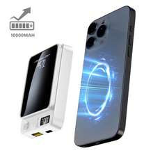 Awei 10000mAh Magnetic Wireless Power Bank, 22.5W Fast Charging Portable Charger With LED Digital Display, Slim External Battery Pack For IPhone Android, Travel Essentials For School, Work, Outdoor & Backpack, Back To School Tech Gift - default - 查看 2