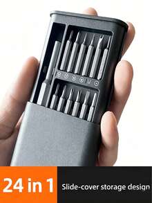 1pc 24-In-1 Precision Screwdriver Bit Set | CR-V Alloy Multi-Magnetic Screwdriver Extension Rod | Sliding Storage Box Mini Repair Tool Kit, Suitable For Phones, Laptops, Watches, Glasses, Small Electronics, Furniture Disassembly - 24-in-1 Screwdriver Set - View 6