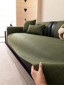 SANMOSPIN 1 Buah Sarung Sofa Tahan Air Gaya Minimalis Warna Polos dari Kain Linen, Bantal Sofa Nyaman Serbaguna Sepanjang Musim, Cocok untuk Sofa 1-4 Dudukan, Digunakan di Kamar Tidur, Ruang Tamu, Ruang Belajar, Kantor, Dekorasi Rumah - Hijau - View 5
