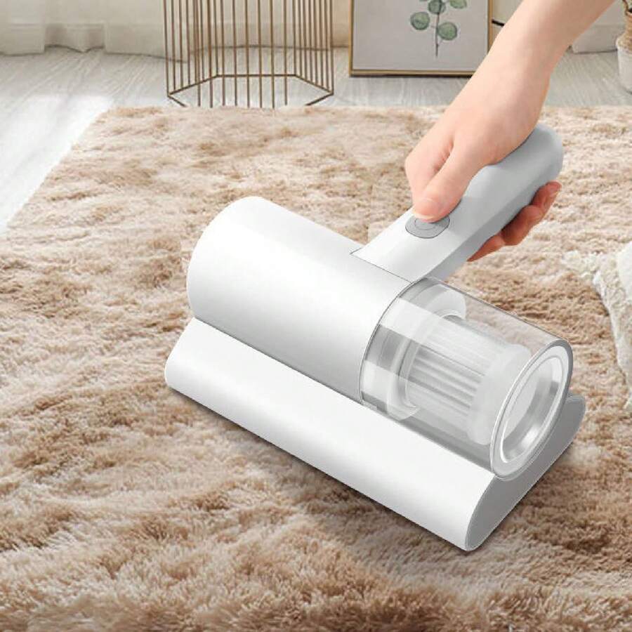 One White Portable Electric Mite-Removing Vacuum Cleaner, 20cm Cordless Handheld Dust Mite-Removing Vacuum Cleaner, USB Powered, Suitable For Bedroom Beds, Fabric Sofas, Dormitory Carpets, Mini Design, Lightweight And Easy To Operate.
